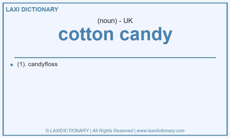 Definition cotton candy in British English