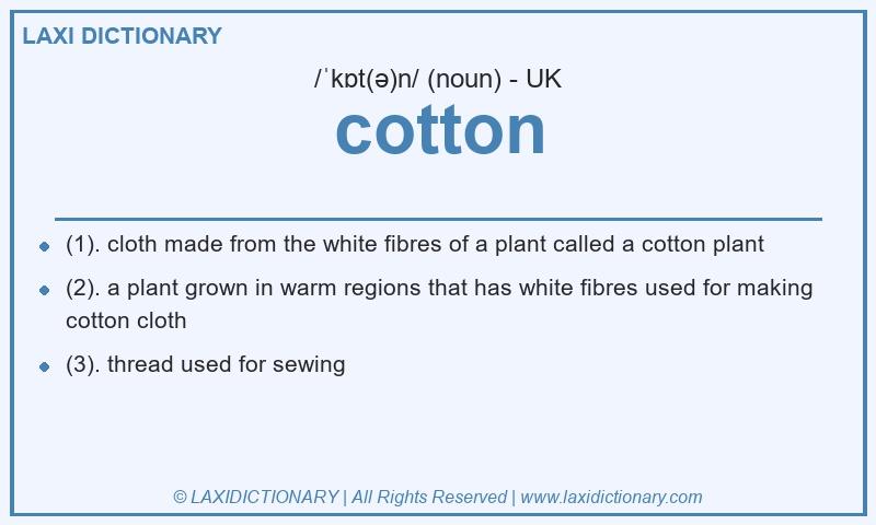 Definition cotton in British English