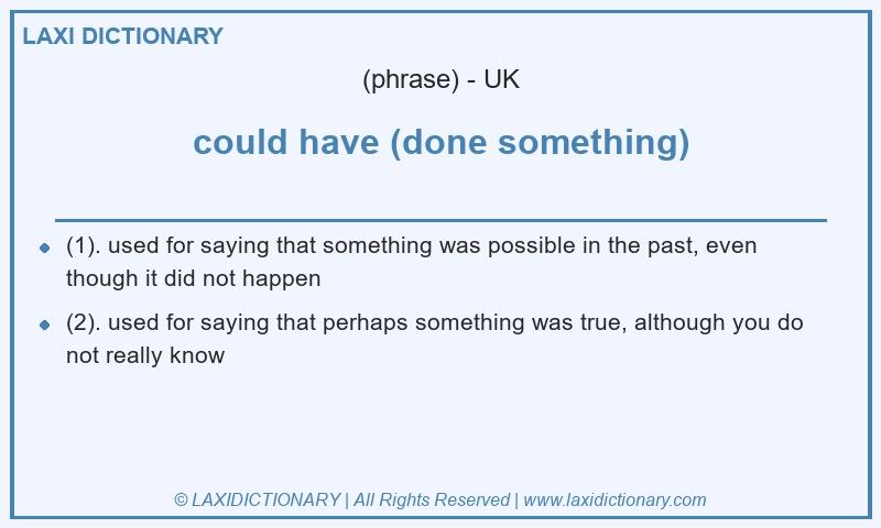 Definition could have (done something) in British English