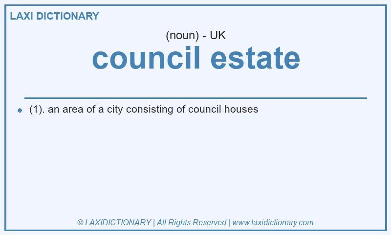 Definition council estate in British English