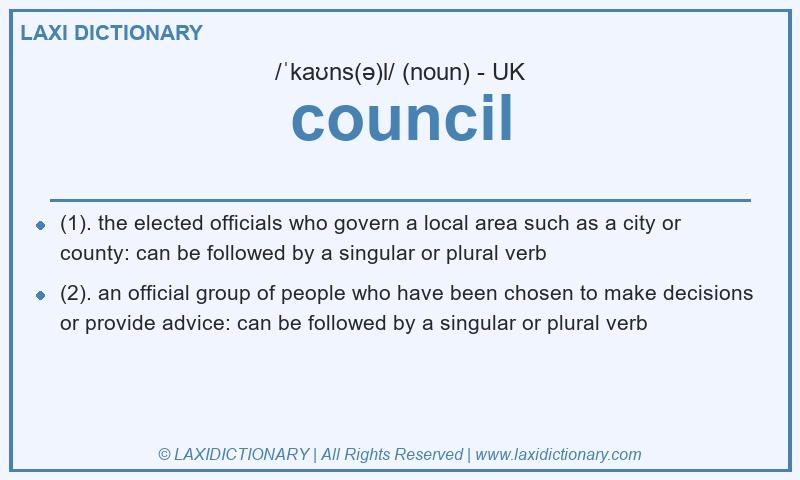 Definition council in British English