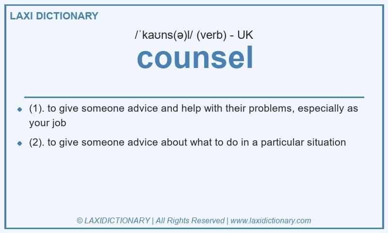 Definition counsel in British English
