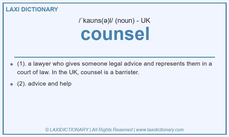 Definition counsel in British English