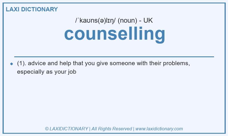 Definition counselling in British English