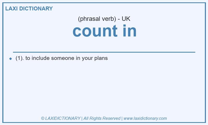 Definition count in in British English