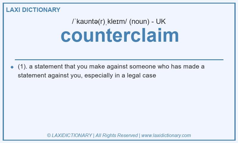 Definition counterclaim in British English