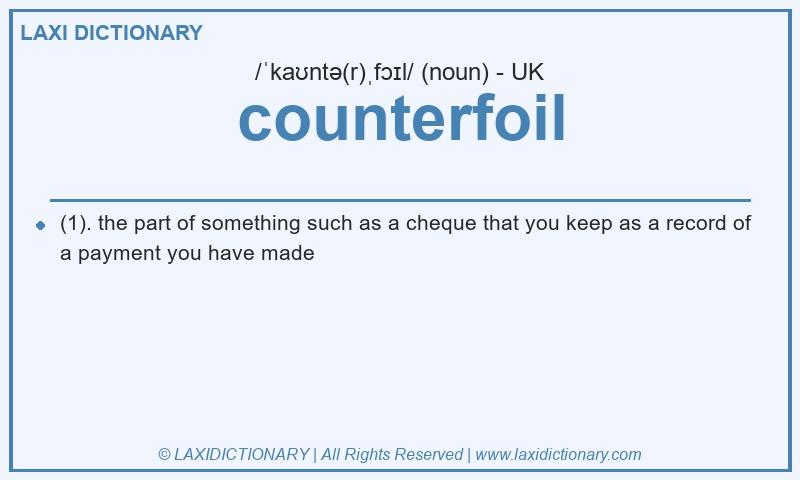 Definition counterfoil in British English