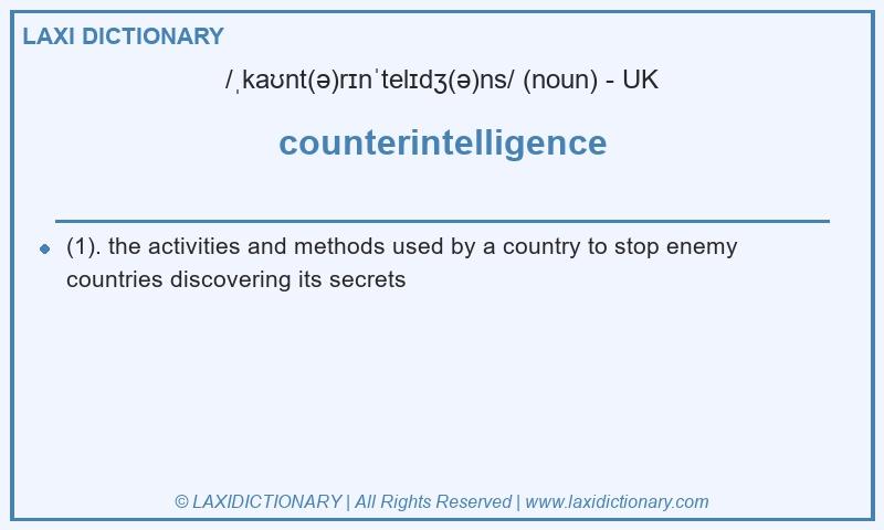 Definition counterintelligence in British English