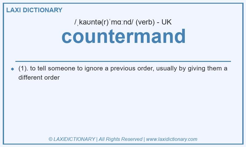 Definition countermand in British English