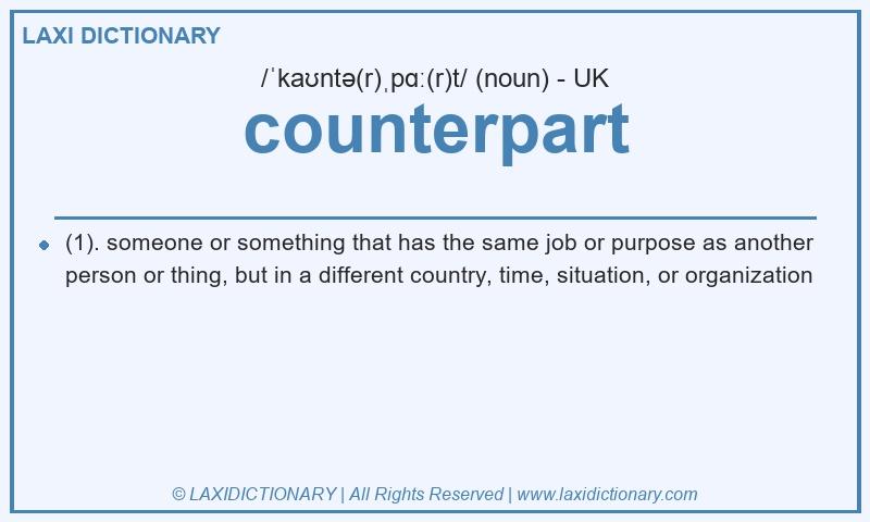Definition counterpart in British English