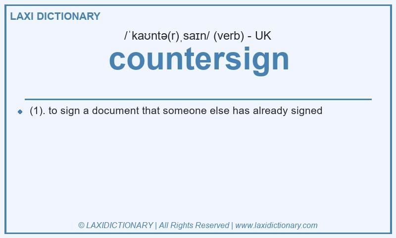 Definition countersign in British English
