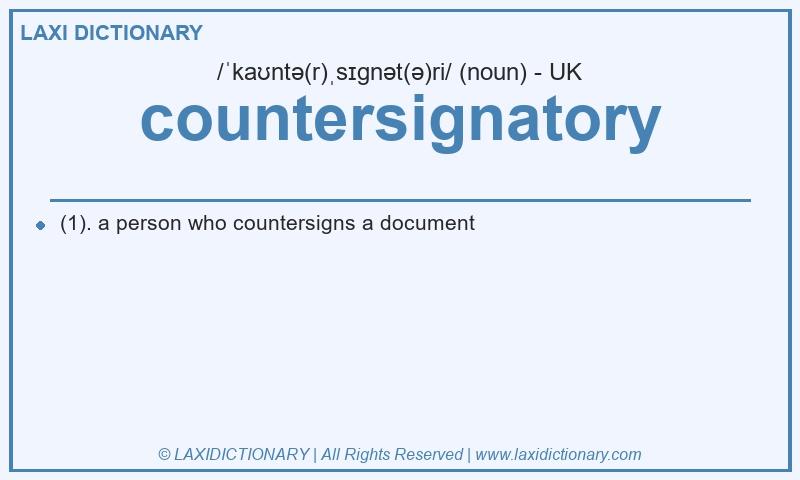 Definition countersignatory in British English