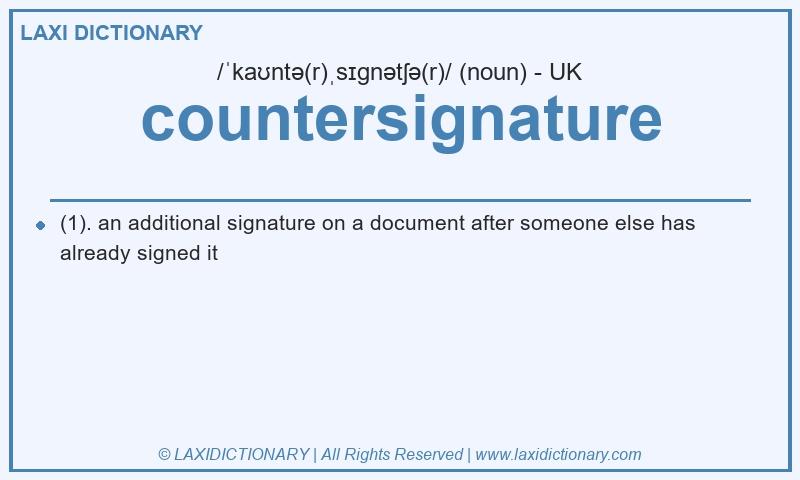 Definition countersignature in British English