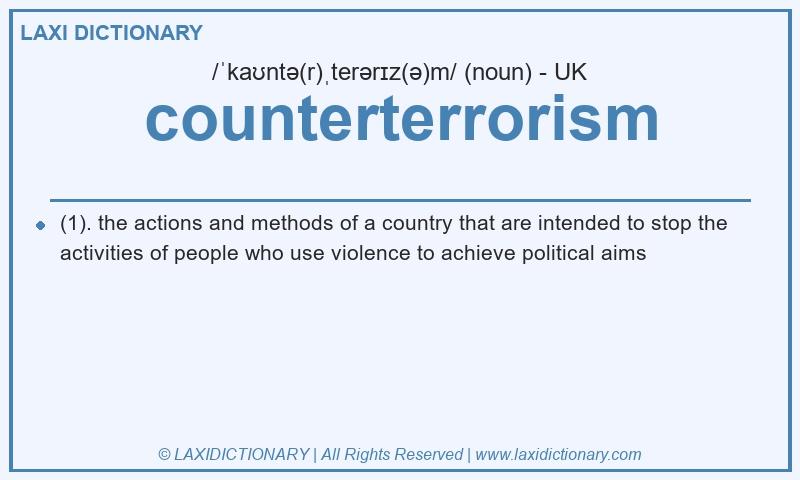 Definition counterterrorism in British English