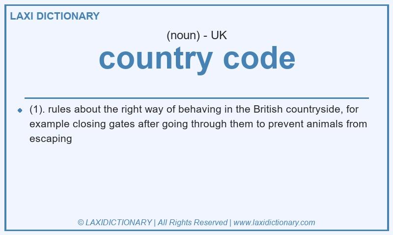 Definition country code in British English