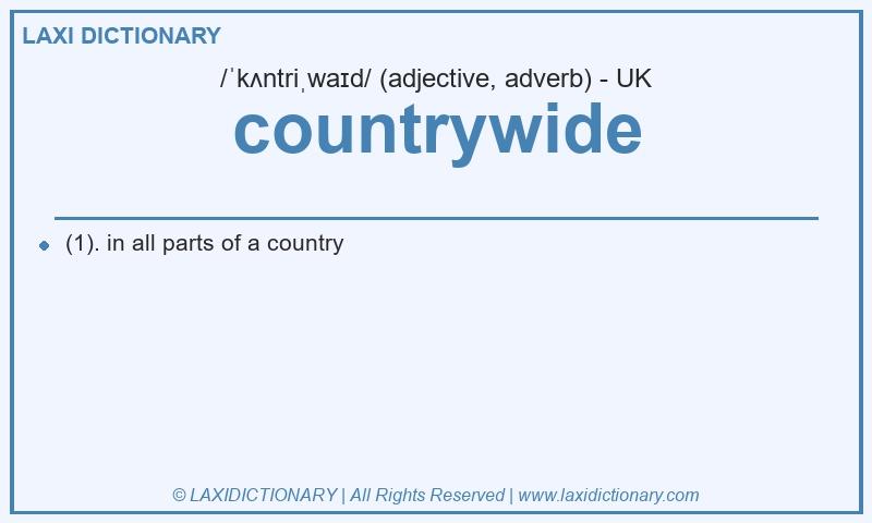 Definition countrywide in British English