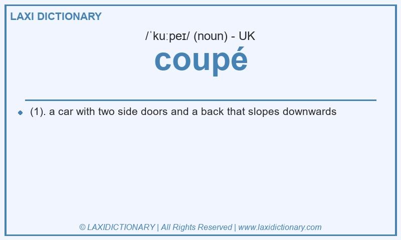 Definition coupé in British English