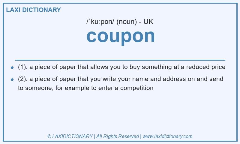 Definition coupon in British English