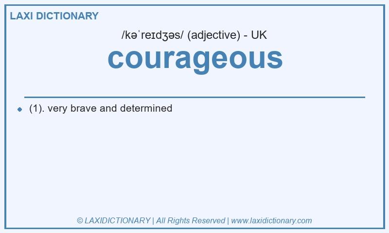 Definition courageous in British English
