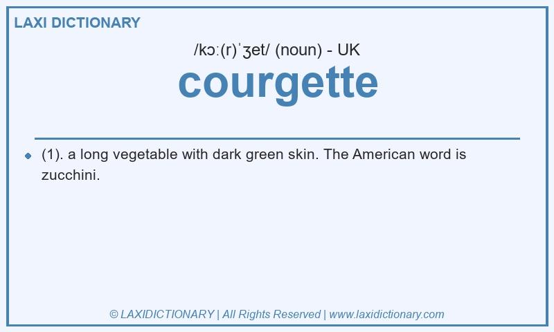 Definition courgette in British English