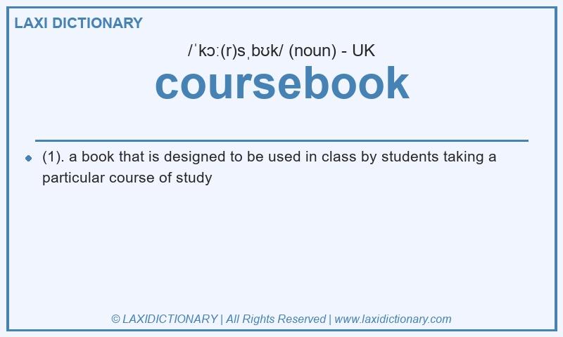 Definition coursebook in British English