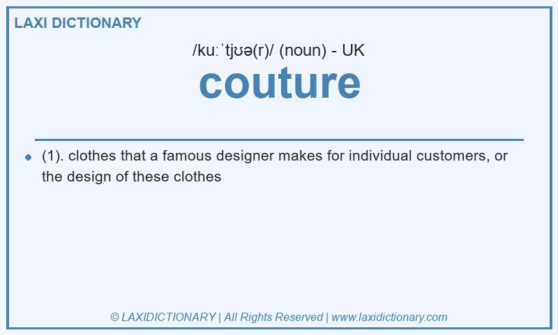 Definition couture in British English