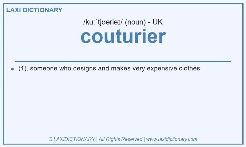 Definition couturier in British English