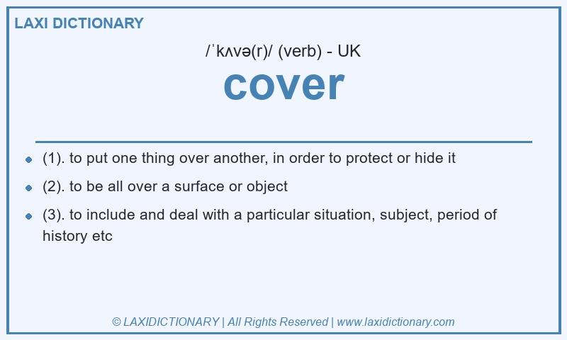 Definition cover in British English