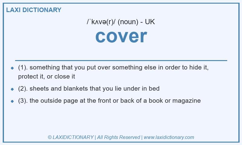 Definition cover in British English