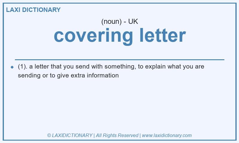 Definition covering letter in British English