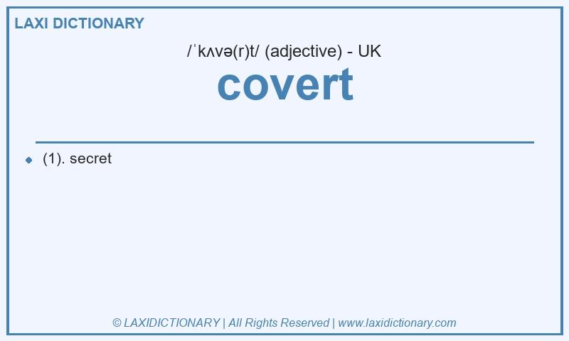 Definition covert in British English