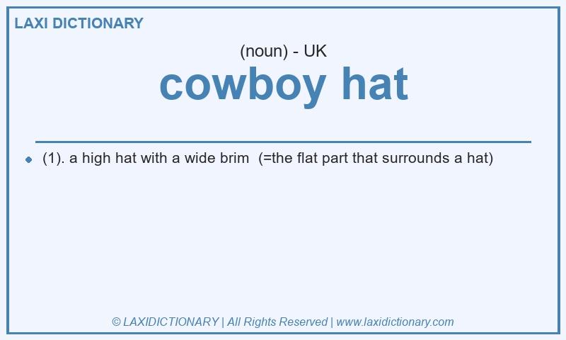 Definition cowboy hat in British English