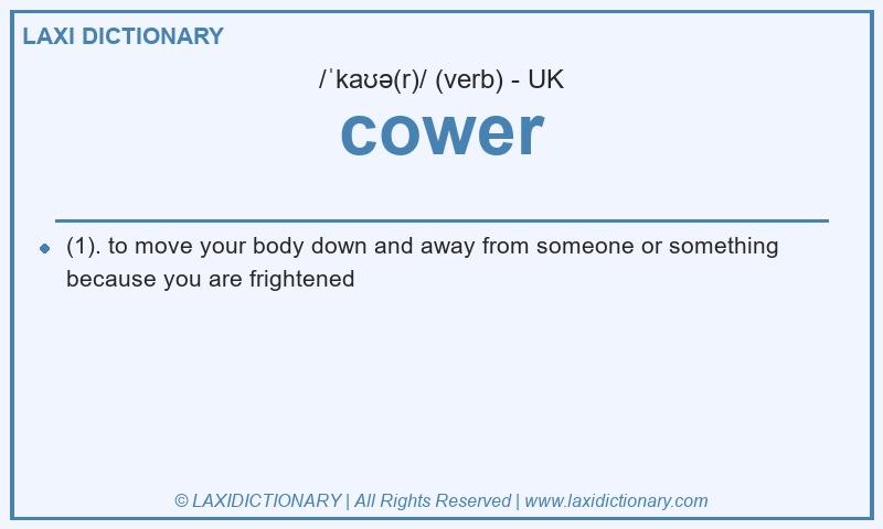 Definition cower in British English