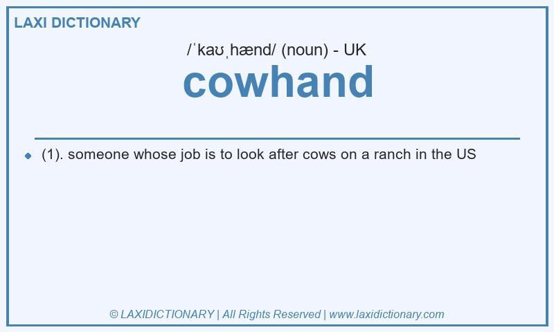 Definition cowhand in British English