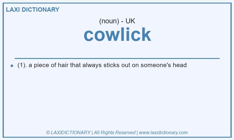 Definition cowlick in British English
