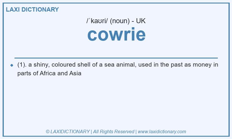 Definition cowrie in British English