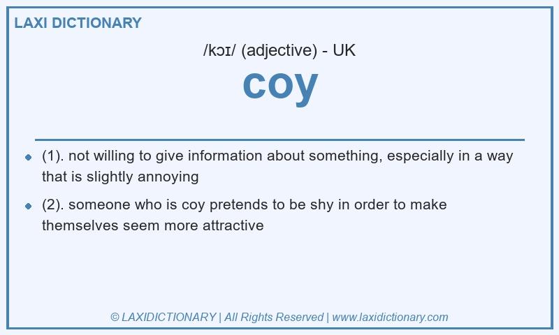 Definition coy in British English