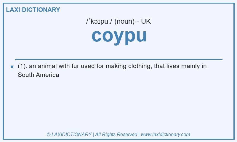 Definition coypu in British English
