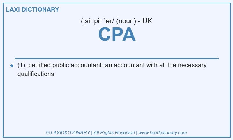 Definition CPA in British English