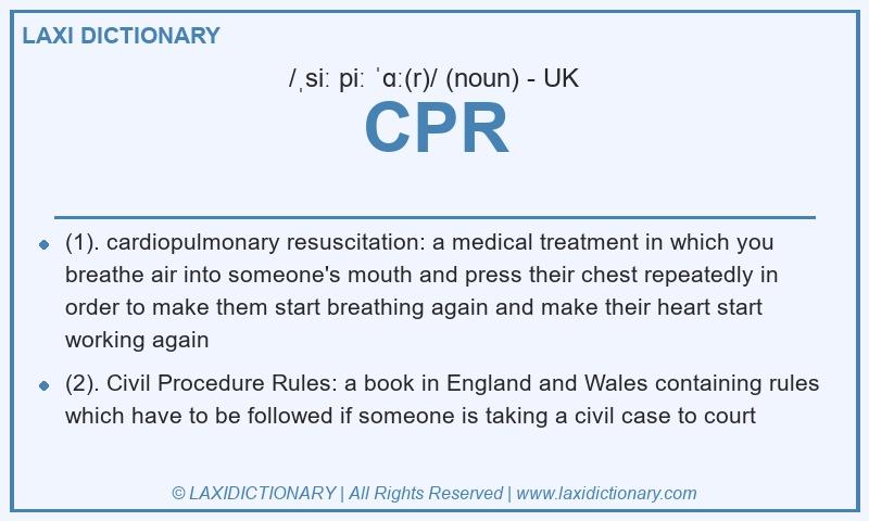 Definition CPR in British English