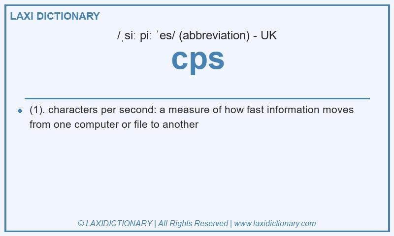 Definition cps in British English