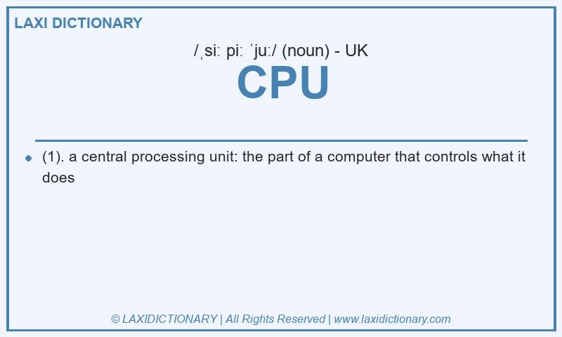 Definition CPU in British English