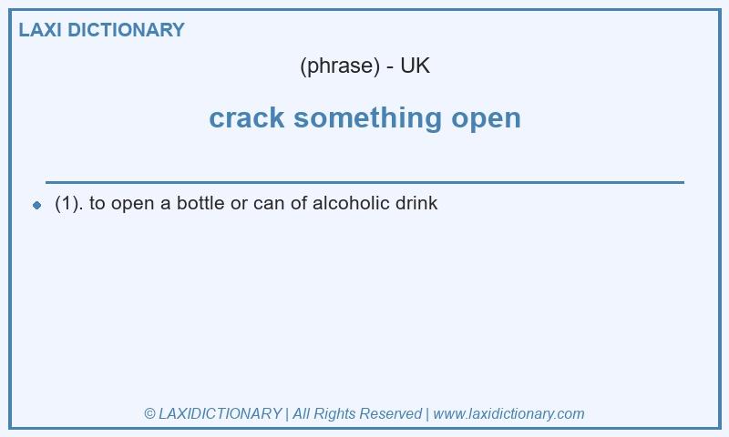 Definition crack something open in British English