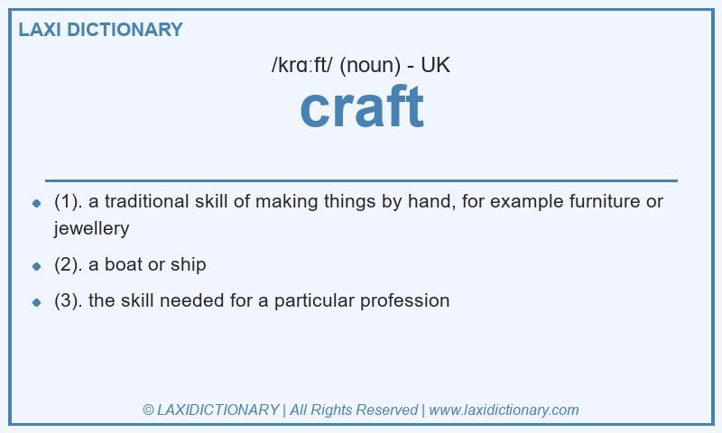 Definition craft in British English