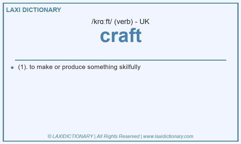 Definition craft in British English