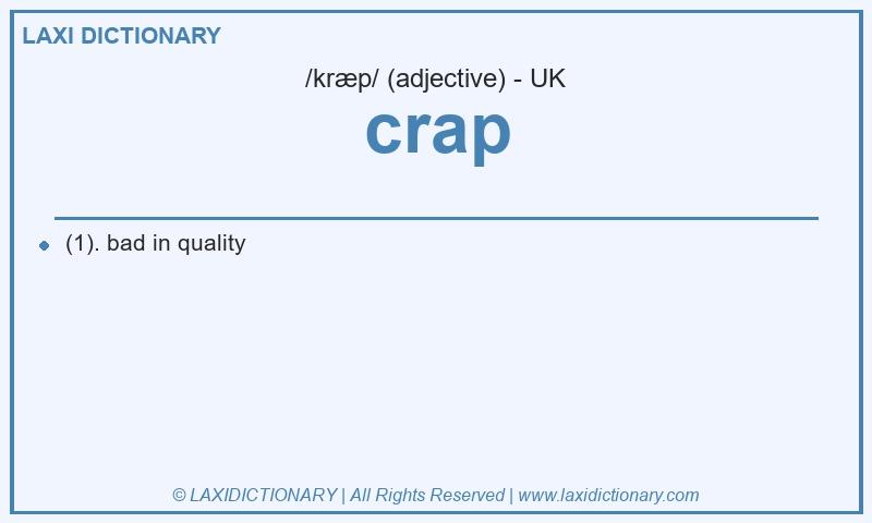 Definition crap in British English
