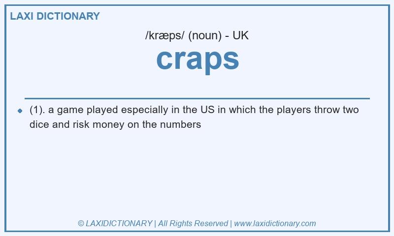 Definition craps in British English