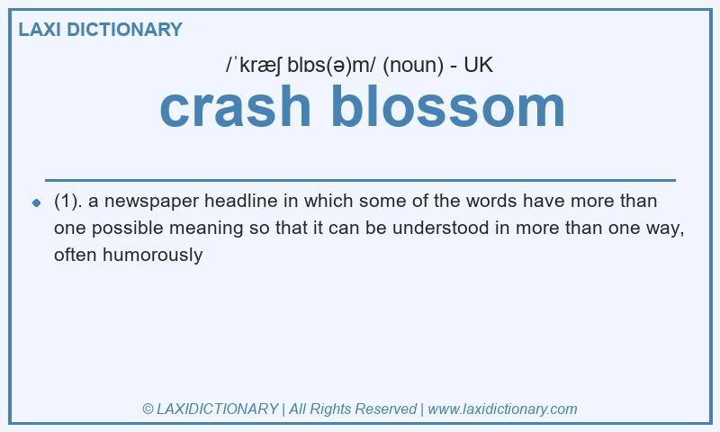 Definition crash blossom in British English