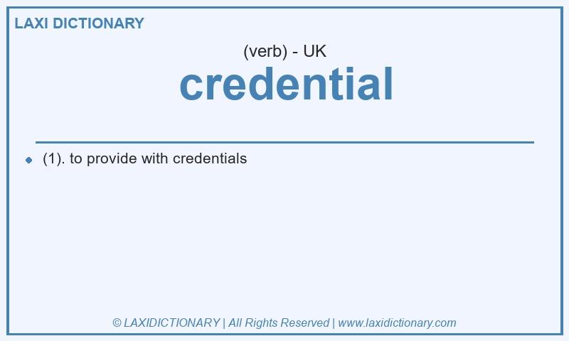 Definition credential in British English