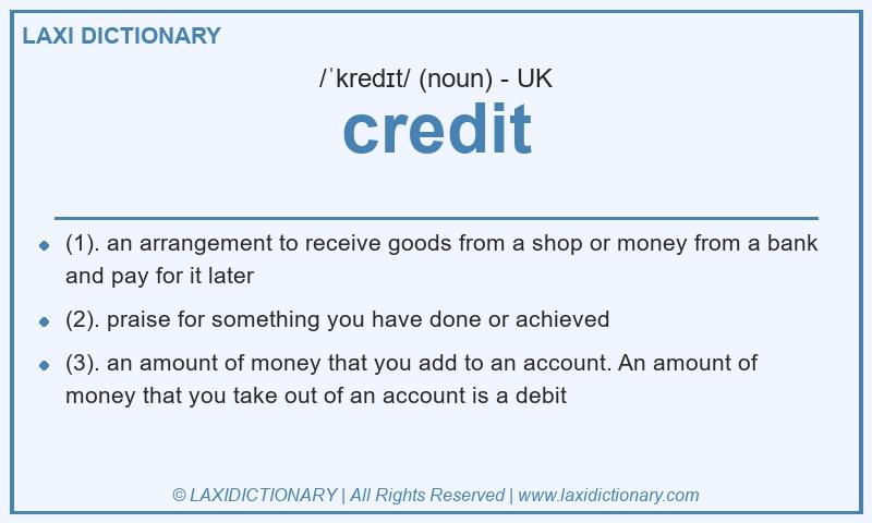 Definition credit in British English
